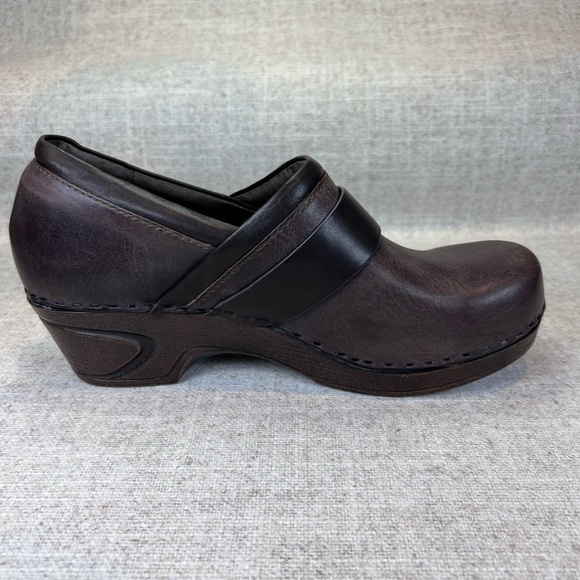 Sofft Berit brown leather slip on clogs shoes size 8M boho classic none slip - Picture 4 of 8